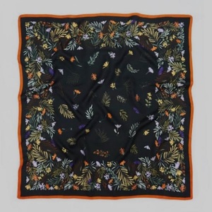 Handmade Women's Silk Bandana Square Scarf Double Sided Color Printed Hair Accessories Customized Wholesale - Product Image 3