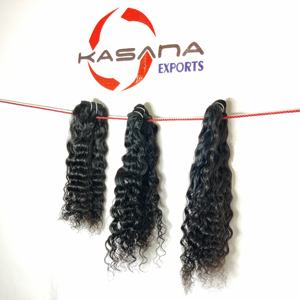 Extensions de cheveux humains indiens non transformés couleur naturelle brute cuticule alignée vague de corps droite tissage en gros comprend une perruque - Product Image 3