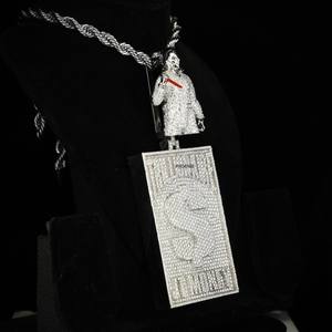 Collar con Colgante de Moissanita Personalizado, Estilo Hip Hop, Joyería de Plata de Ley 925 - Product Image 3