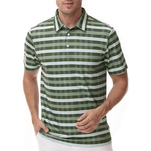 เสื้อกอล์ฟผู้ชายเสื้อกีฬาแขนสั้นแห้งเร็วผ้าแคนวาสปกยืดหยุ่นออกแบบโลโก้ได้ตามต้องการ - Product Image 4