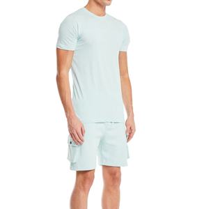 Conjunto Deportivo de Verano para Hombre, 2 Piezas, Camiseta y Pantalones Cortos, Estampado Informal, de Secado Rápido, Algodón y Poliéster, Transpirable - Product Image 1