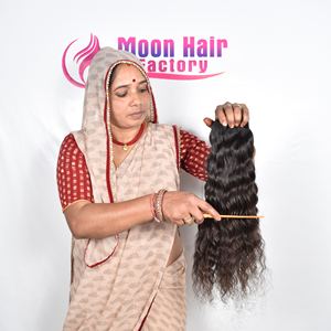 Extensions de cheveux humains vierges bruts naturels, non traités, bouclés, à cuticules alignées, double tirage, qualité temple indien, vente en gros - Product Image 1