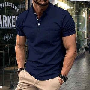 Camisas Henley hechas a medida para hombre, camiseta informal de poliéster con patrón sólido de talla grande de EE. UU. Para estilo Polo - Product Image 6