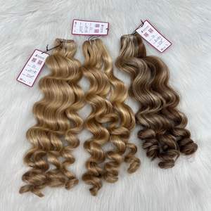Luxe 100% vierge vietnamien lâche vague profonde doux tons naturels Double dessiné cuticule alignée Clip-in trame meilleurs vendeurs - Product Image 2
