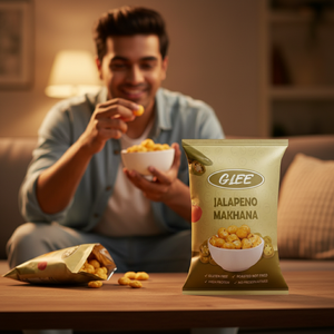 Glee Impex Makhana (Nueces de Zorro) Tostadas con Tadka Picante de Jalapeño, Sin Gluten, Envasadas al Vacío con Nitrógeno, Paquete de 50g |   Listo para Marca Privada/OEM - Product Image 2