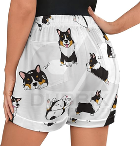 LadiesPajama Shorts 100% Polyester Personnalisable Logo Sticker Color Pattern Design Short Femme - Product Image 2