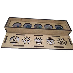 Juego de geométricas de piedra azul, caja de madera de cristal, sólido platónico, piedra natural Sagrada, Curación - Product Image 4