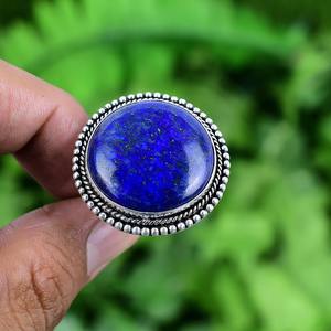 Bague en argent sterling 925 à la main en pierres précieuses Lapis Spinner Bague en argent sterling 925 Design classique Cadeau de mariage Bague de promesse Bijoux - Product Image 2