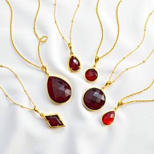 Collar con colgante en forma de gota de piedras preciosas naturales, joyería, colgante de plata 925, colgante de biseles hechos a mano, venta al por mayor - Product Image 5