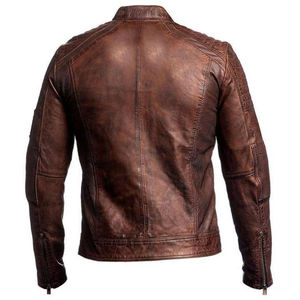 Precio barato diseño personalizado cremallera cuero motorista moda chaqueta cuero chaquetas hombres chaqueta de cuero para hombres - Product Image 6