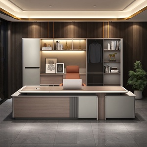 Modern L Shaped Executive <b>Desk</b> Luxury Wood Panel Manager Office Table Modular Customizable <b>Corner</b> Office Workstation Furniture - Product Image 2