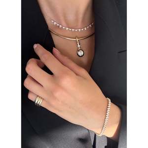 Roselle Black Rhodium Round Diamond Pendant <b>Necklace</b> Elegant Diamond Charms Collection - Product Image 3