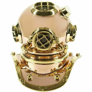 Decorative Elegant Diving Helmet Portable Nautical Desktop <b>Clock</b> <b>Bedside</b> Tabletop Display Elegant Gold <b>Clock</b> Showpiece - Product Image 4