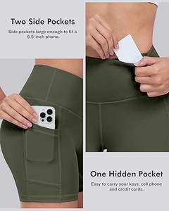 <b>Women</b> <b>Biker</b> <b>Shorts</b> with Pockets High Waisted Tummy Control Spandex Workout Yoga Athletic Gym <b>Shorts</b> - Product Image 5