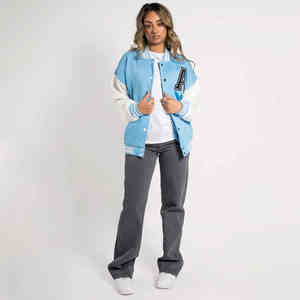 100% Polyester Nylon vol Bomber veste hommes brodé matelassé doublé épais hiver université veste personnalisée femmes - Product Image 2