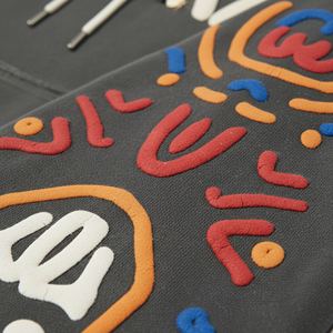 Sudadera con Capucha Gruesa de Invierno para Mujer, 500 g/m², Algodón Ecológico, Estampado Puff, Gráfico con Pedrería, Top Corto, Sudadera, Venta al por Mayor, Personalizada, al por Mayor - Product Image 4