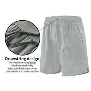 Pantalones cortos de playa de poliéster reciclado para hombre, pantalones cortos deportivos holgados para Fitness al aire libre, pantalones de playa de secado rápido de seda helada, tres pantalones - Product Image 5