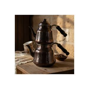 Théière en cuivre anatolienne pour le thé et les bouilloires, qualité supérieure, pot artisanal pour les boissons chaudes - Product Image 5
