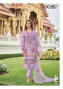 Venta caliente de muselina con estampado y bordado Kurti Pant y Dupatta Compras en línea al precio más bajo Fabricante DE LA India - Product Image 4