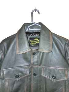 Veste matelassée en cuir de vache pour homme, écologique, sur mesure, qualité supérieure, doublure en polyester, couches Luxel, fermeture éclair - Product Image 5