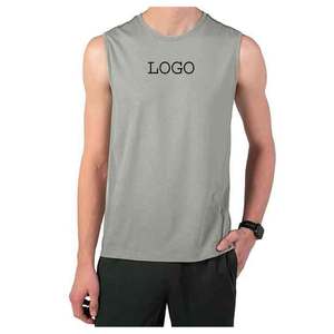 OEM Custom Lightweight Quick Dry Blank Muscle Bodybuilding Cutoff Sports Fitness Gym <b>Running</b> <b>Singlet</b> Tank Top for Men - Product Image 1