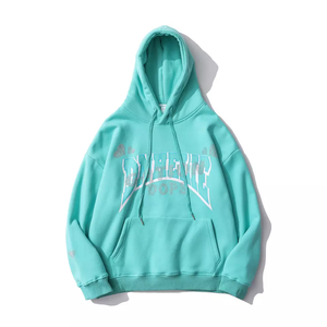 Personalizado Tallas grandes Hombres Grueso French Terry Transfer Rin Stone Streetwear Bling Rhinestone Full Pullover Hoodie - Product Image 2