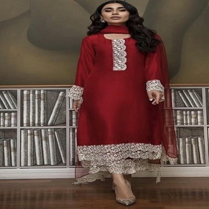 Anarkali ชุดปักลายสไตล์อินเดียและปากีสถาน,ชุดสูท Salwar Kameez สำหรับสาวอินเดียงานแต่งงาน - Product Image 2