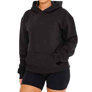 Factory Wholesale Oversized Long Streetwear <b>Hoodie</b> for Women 100% Cotton Lightweight Customised Logo Printing Pullover OEM - Product Image 5
