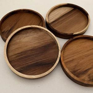 GUÍA DE BELLEZA STURDY MORDEN MULTI COASTERS DE MADERA Funcional Hecho a mano Bebida artesanal Posavasos de bambú Juego de 6 paquetes con soporte - Product Image 5