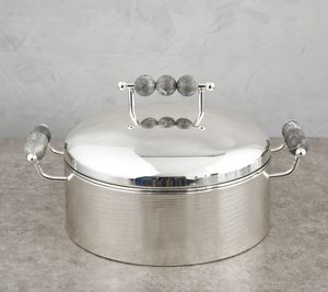 หม้ออุ่นอาหารทำมือ ดีไซน์ทันสมัย เป็นมิตรกับสิ่งแวดล้อม ทำจากสแตนเลสขัดเงาแบบกระจก พร้อมหูจับทรงลูกบอลเล็ก ใช้กับเตาแก๊ส - Product Image 3