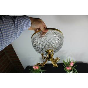 Joli bol à fruits et noix en verre et métal Pièce élégante Cadeau de mariage Nouvelle arrivée Vaisselle authentique - Product Image 4