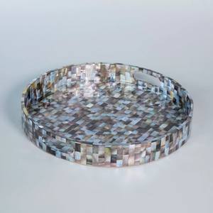 Plateau de service de haute qualité au design exquis, incrusté de coquillages et de nacre, avec poignée, pour la décoration de la maison - Product Image 5