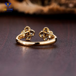 Lab-Stone Party Wear Bague en diamant 0.528 TDW Diamant taille ronde Or jaune Couleur EF-VS - Product Image 4