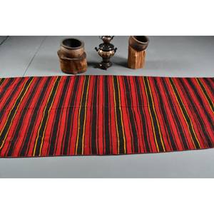 Alfombra turca clásica Vintage de área grande de 36x102 pies, diseño de retazos rojo y negro, Material de algas marinas de lana, látex para habitación de pasillo - Product Image 3