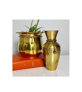 Elegante maceta de Metal con acabado dorado para jardín, decoración de boda, fondos de escenario, centros de mesa de eventos de gama alta, estilo - Product Image 1
