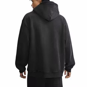 Sweat à capuche zippé surdimensionné pour homme en coton éponge français Acid Wash & 3D Tie Dye Print Winter Washed Hoodie For Mens - Product Image 5