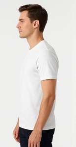 Fournisseur en gros de t-shirts blancs unis de haute qualité à manches courtes et délavés - Product Image 4