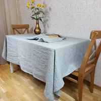 Nappe en lin naturel lavé à la pierre, faite à la main, moderne, teinte unie, durable, écologique, tissu anti-allergique