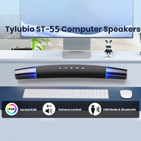 Haut-parleur de jeu à LED pour ordinateur de bureau Moniteur Bluetooth Entrée USB Haut-parleurs stéréo Son fluide Barre de son pour ordinateur