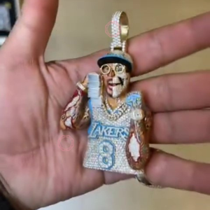 Pendentifs et breloques en argent sterling 925 plaqué or rose 24kt Lakers VVS Moissanite naturelle en laboratoire - Product Image 1