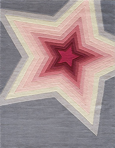Alfombra de lana gruesa de 10mm hecha a mano para niños pequeños con diseño de estrella y joven abstracto para decoración del hogar - Product Image 2