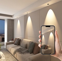 Décoration intérieure, lampe de plafond mince à trois couleurs, spot LED encastré, lumière intérieure à intensité variable