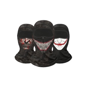 หน้ากากสกีแบบมีโลโก้สั่งทำปี 2026 บาลาคลาวาแบบซักได้ 3 มิติ ปิดเต็มหน้า ผลิตจากโพลีเอสเตอร์ 100% หน้ากากสำหรับขี่มอเตอร์ไซค์ ผ้าทั่วไป สีดำ - Product Image 2