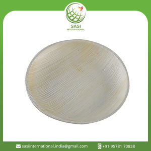 Assiettes à dîner jetables biodégradables élégantes et écologiques Vaisselle ronde en feuille de palmier pour servir des aliments pour les mariages - Product Image 2