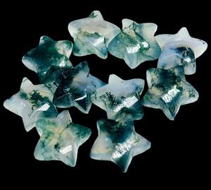 20 piedras preciosas de estrella de ágata de musgo verde, piedras de cabujón pulidas, lote de piedras preciosas sueltas de 10mm a 20mm - Product Image 6