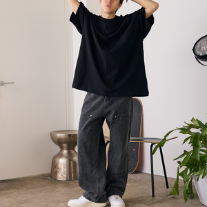 Camisetas de algodón unisex a granel al por mayor-Camisetas casuales impresas de color sólido vintage divertidas de calle, cantidad mínima de pedido - Product Image 5