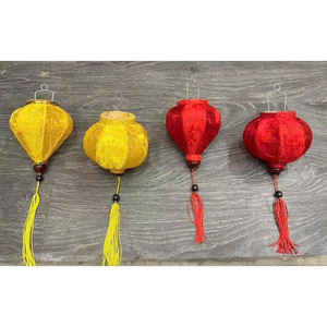 Farol de Seda de Hoi An con Soporte de Bambú, Decoración de Pared de Seda Vietnamita Colorida para Pascua y Año Nuevo Lunar, Alta Calidad - Product Image 4
