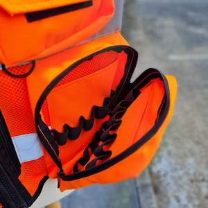 Gilet tactique orange gilet réfléchissant haute visibilité de sécurité poches multifonctionnelles à fermeture éclair avant gilet tactique haute visibilité de sécurité - Product Image 5