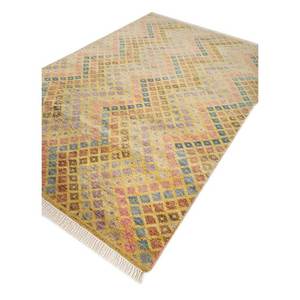 Erbe AKWL-1289 Hand Knotted <b>Wool</b> Rug Geometric Abstract Pattern for Home Entryway Living Room Hallway 9x12 Rectangle Kilim Style - Product Image 2