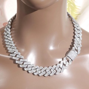 Sarva Jewels Iced 10k White Gold <b>Fine</b> Necklaces VVS Moissanite Diamond Cuban Link <b>Chain</b> for Men Women Yellow Gold Great Gifts - Product Image 6